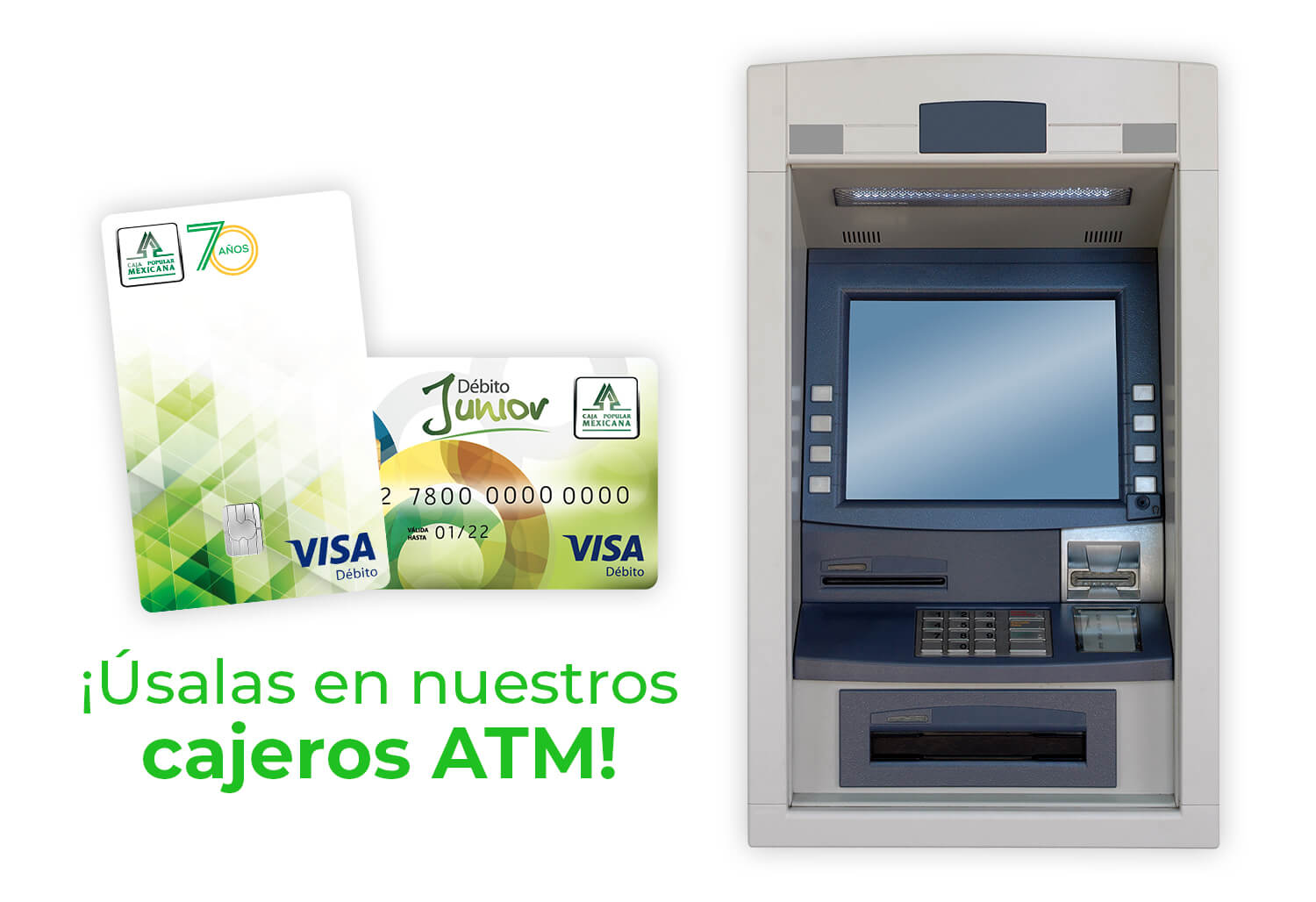 Usa tus tarjetas en nuestros cajeros ATM