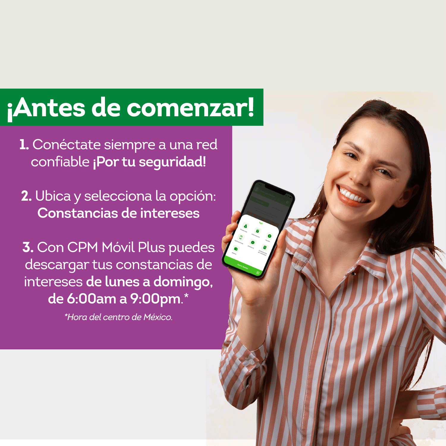 Infografía - Antes de comenzar CPM Movil Plus